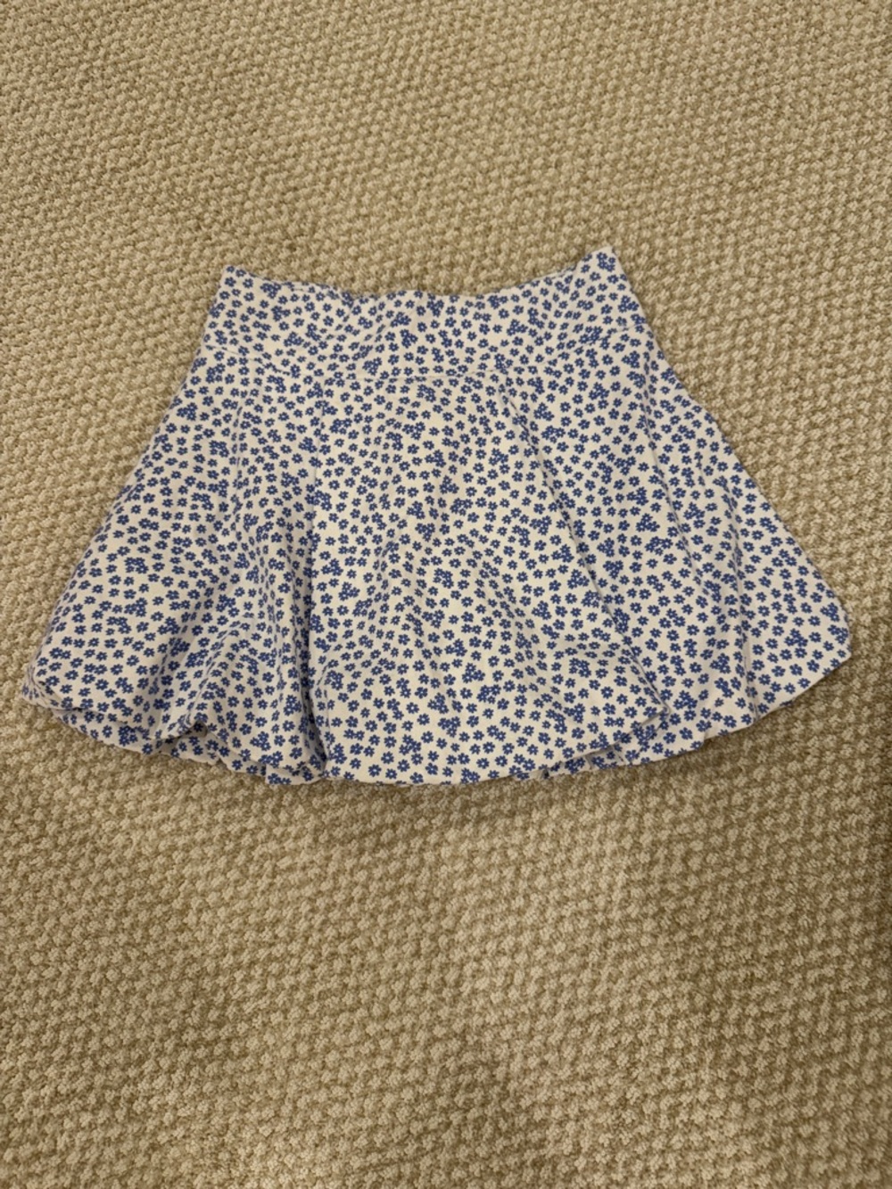 Anthro/Maeve Floral A-Line Mini Skirt - Blue White - XS - NWT